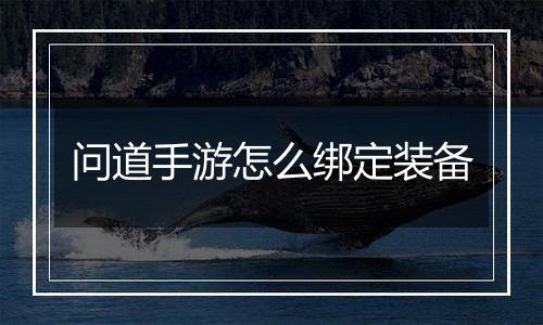 问道手游怎么绑定装备