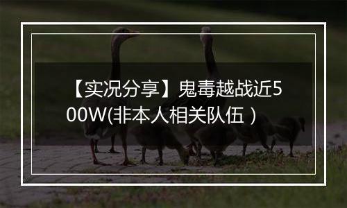 【实况分享】鬼毒越战近500W(非本人相关队伍）