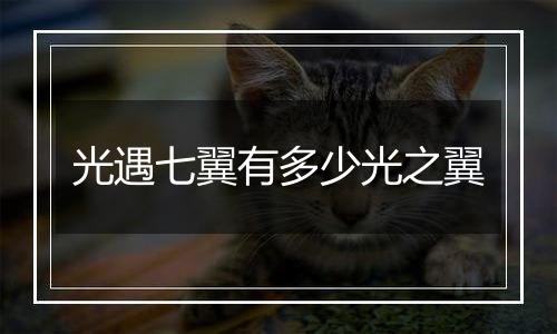光遇七翼有多少光之翼