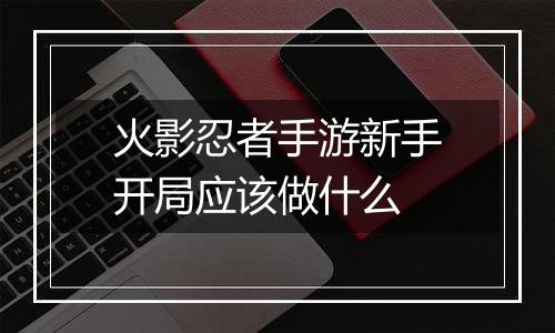 火影忍者手游新手开局应该做什么