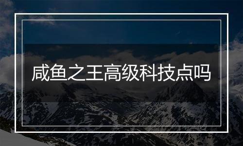 咸鱼之王高级科技点吗