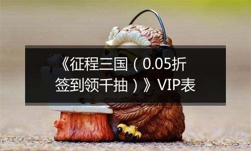 《征程三国（0.05折签到领千抽）》VIP表