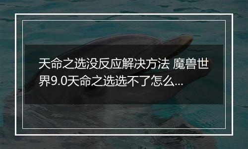 天命之选没反应解决方法 魔兽世界9.0天命之选选不了怎么办