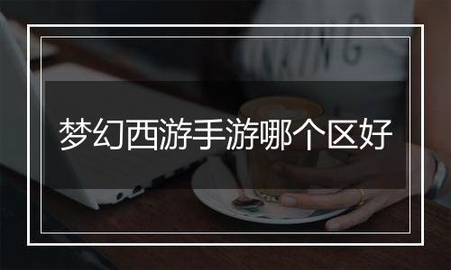 梦幻西游手游哪个区好