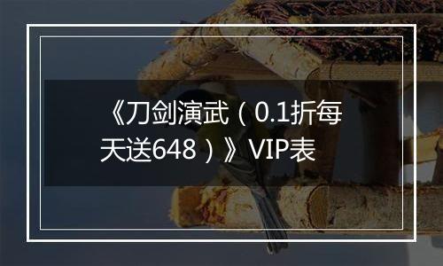 《刀剑演武（0.1折每天送648）》VIP表