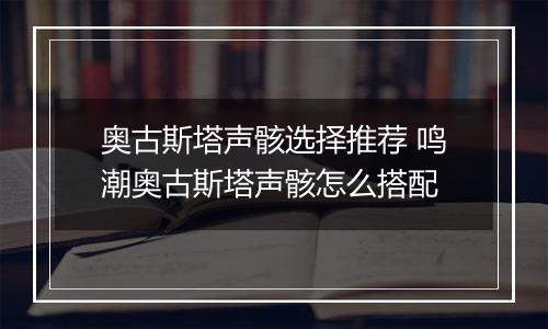奥古斯塔声骸选择推荐 鸣潮奥古斯塔声骸怎么搭配