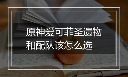 原神爱可菲圣遗物和配队该怎么选