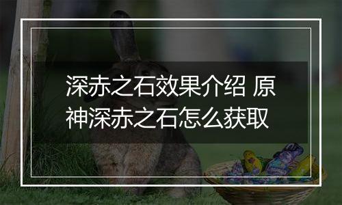 深赤之石效果介绍 原神深赤之石怎么获取