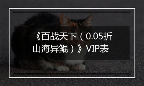 《百战天下（0.05折山海异鲲）》VIP表