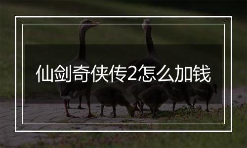 仙剑奇侠传2怎么加钱