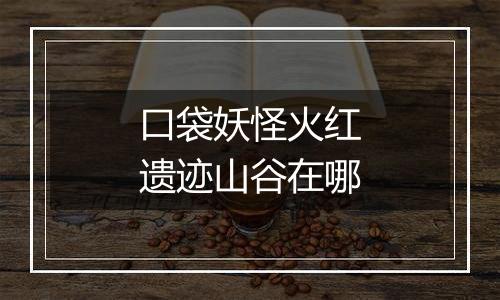 口袋妖怪火红遗迹山谷在哪