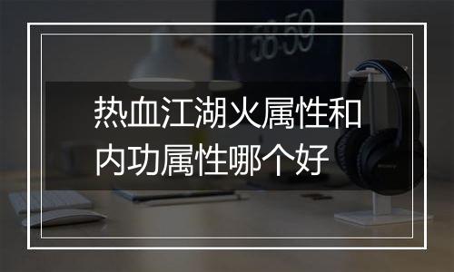 热血江湖火属性和内功属性哪个好