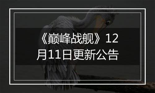 《巅峰战舰》12月11日更新公告