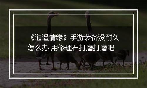 《逍遥情缘》手游装备没耐久怎么办 用修理石打磨打磨吧