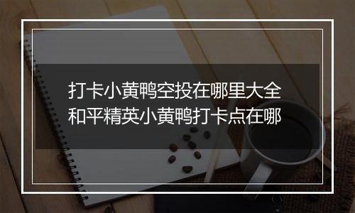 打卡小黄鸭空投在哪里大全 和平精英小黄鸭打卡点在哪
