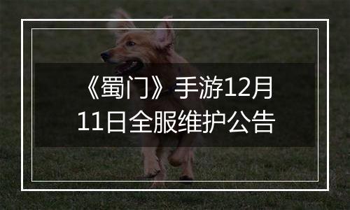 《蜀门》手游12月11日全服维护公告