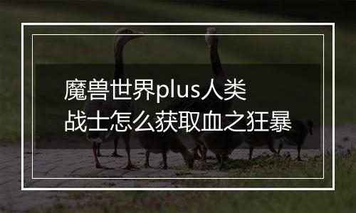 魔兽世界plus人类战士怎么获取血之狂暴