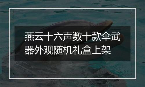 燕云十六声数十款伞武器外观随机礼盒上架