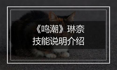 《鸣潮》琳奈技能说明介绍