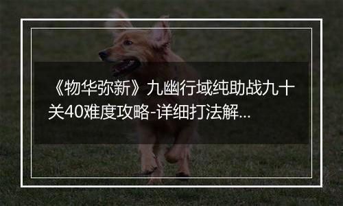 《物华弥新》九幽行域纯助战九十关40难度攻略-详细打法解析