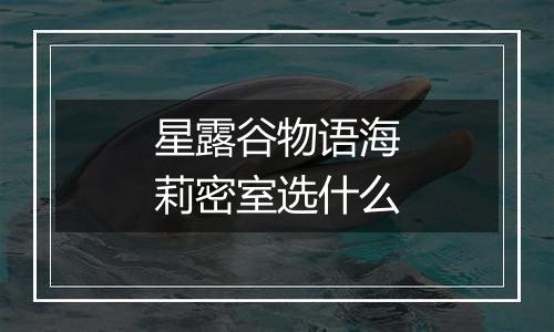 星露谷物语海莉密室选什么