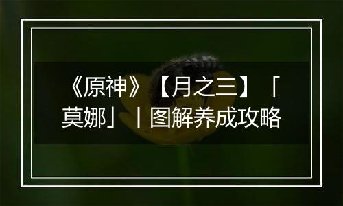 《原神》【月之三】「莫娜」丨图解养成攻略
