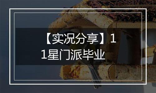 【实况分享】11星门派毕业