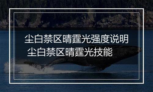 尘白禁区晴霆光强度说明 尘白禁区晴霆光技能