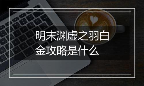 明末渊虚之羽白金攻略是什么