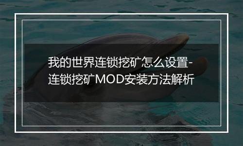 我的世界连锁挖矿怎么设置-连锁挖矿MOD安装方法解析