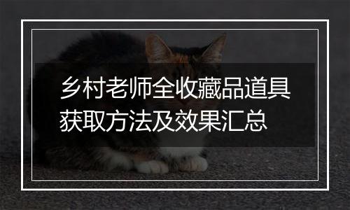 乡村老师全收藏品道具获取方法及效果汇总