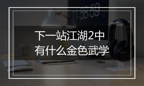 下一站江湖2中有什么金色武学