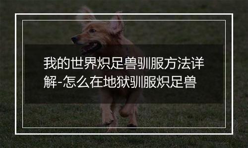 我的世界炽足兽驯服方法详解-怎么在地狱驯服炽足兽