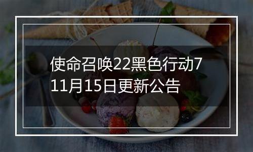 使命召唤22黑色行动711月15日更新公告