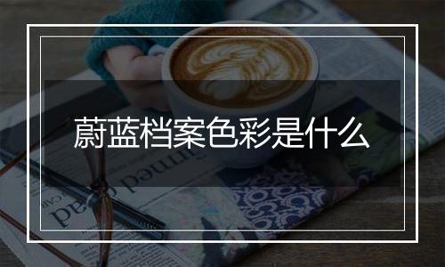 蔚蓝档案色彩是什么